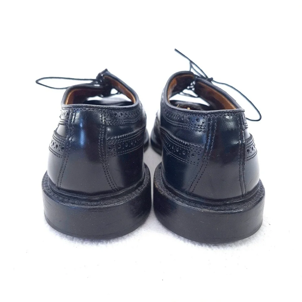 Allen Edmonds Black Leather MacNeil Wingtip Blucher Lace-Up Size 8.5 D